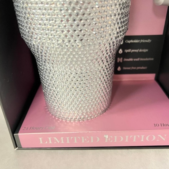 New Hydra Peak 40 Oz Limited Edition Tumbler Silver Bling HydraPeak Sparkle - Picture 4 of 5